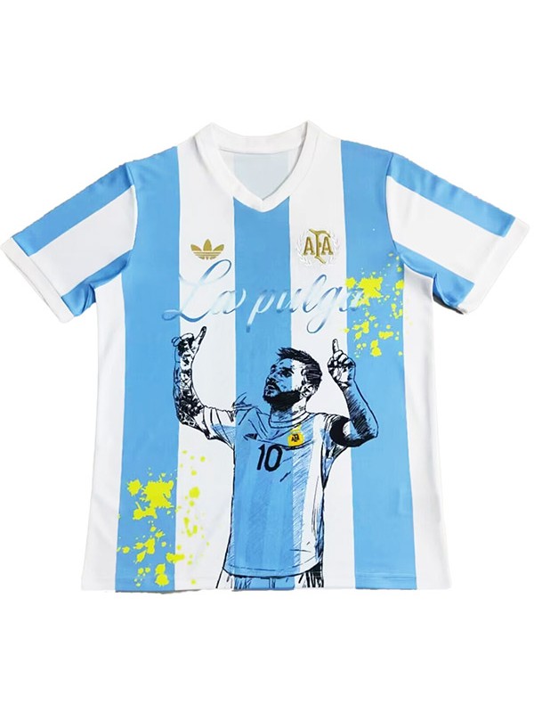 Argentina maillot de football Messi édition anniversaire pour adulte uniforme de football bleu et blanc pour homme haut de sport 2025-2026